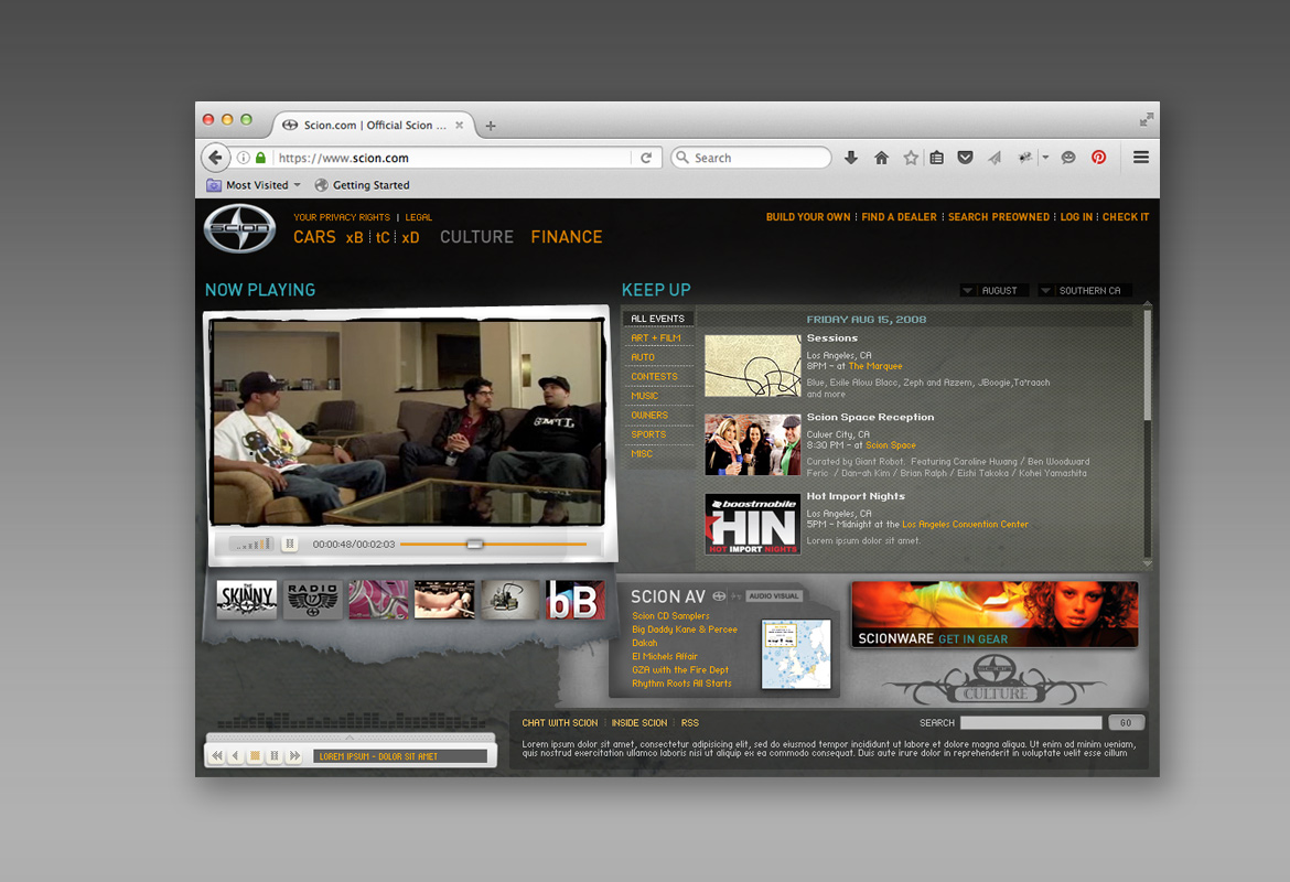 scion.com site redesign